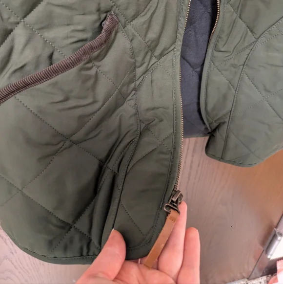 J.Crew Mens Sussex Quilted Vest Large Olive Green Zip Up PrimaLoft NWT - Picture 5 of 10